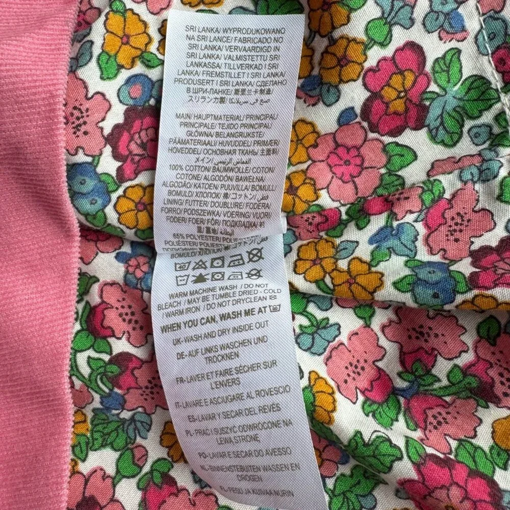 MINI BODEN Girls Corduroy Dress 2-3 2T 3T 98cm Pink Cord Floral Lining Toddler - Picture 8 of 8